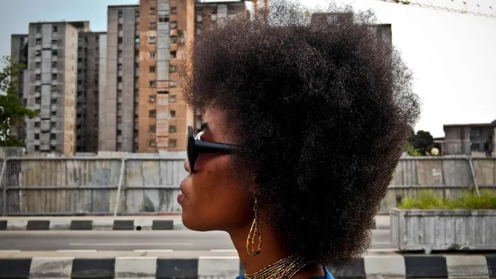 woman walking in Lagos, Nigeria