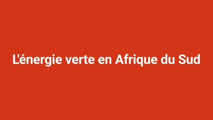 L'énergie verte en Afrique du Sud