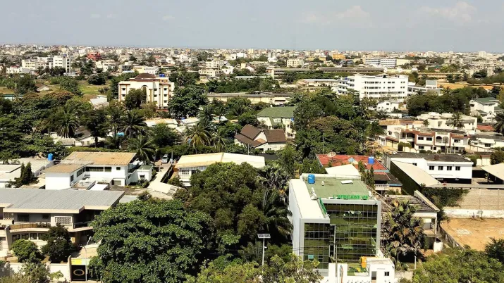 Vue panoramique quartier cadjehoun Cotonou au Bénin