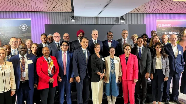 The GEAPP Leadership Council, together with the GEAPP Board Members, at the third in-person GLC convening, held on the sidelines of UNGA and Climate Week in New York. Photo by: Tolani Alli