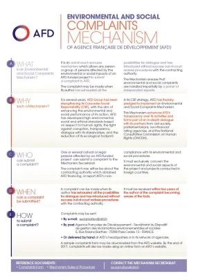 Environmental and social complaints mechanism of AFD
