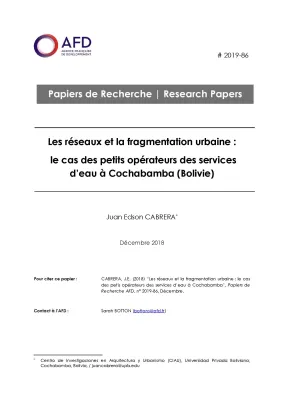 Réseaux d'eau et fragmentation urbaine-Bolivie-Cabrera_couv