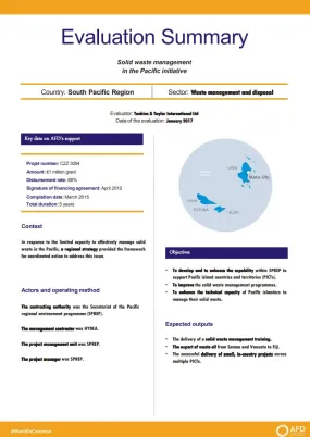 Evaluation Summary - Solid waste management in the Pacific initiative