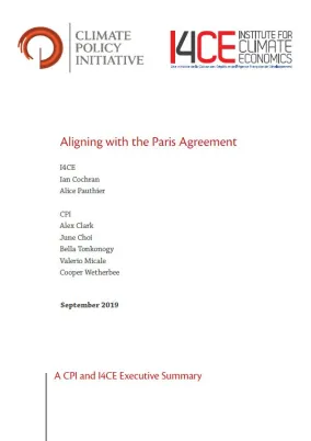 Aligning with the Paris Agreement -A CPI and I4CE Executive Summary