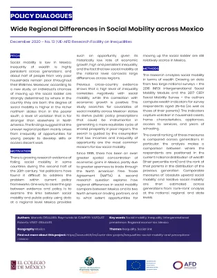 Policy Dialogues on wide Regional Differences in Social Mobility across Mexico