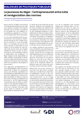Dialogues de politiques publiques sur la jeunesse au Niger 