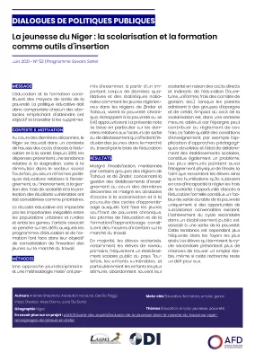 Dialogues de politiques publiques sur la jeunesse au Niger