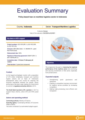 Evaluation Summary - Policy based loan on maritime logistics sector in Indonesia