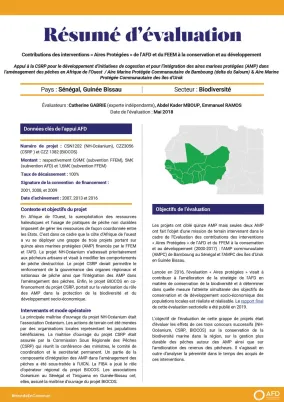 Résumé d'évaluation - Six projets d’aires protégées CZZ3056-CKE1010-CMX1021