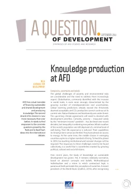 La production de connaissances à l'AFD VA