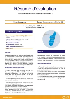 Résumé d'évaluation - Programme holistique de conservation des forêts II, Madagascar, CMG1411-CMG1413