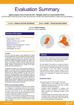 Evaluation Summary - ACTED’S Project: Improving Access to Basic Social Services Through Local Capacity Building, Lebanon and Iraq, CZZ1244