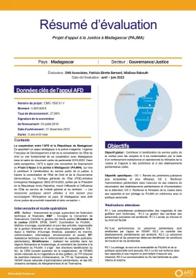 Résumé d'évaluation - Projet d’appui à la justice à Madagascar (PAJMA) - CMG1592