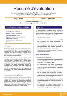 Résumé d’évaluation - Programme d’appui au pilier II du Plan Maroc vert