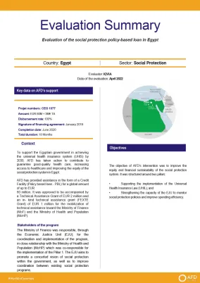 Social protection policy-based loan, Egypt