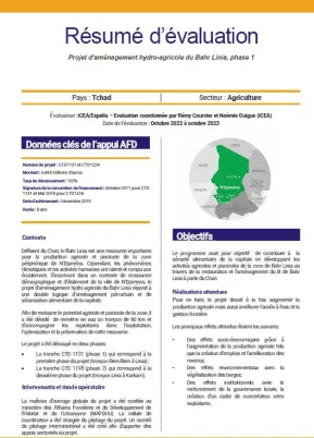 resume evaluation projet tchad agriculture afd