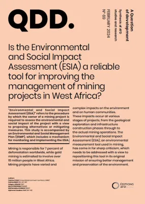 Couv : Is the Environmental and Social Impact Assessment (ESIA) a reliable tool for improving the management of mining projects in West Africa?