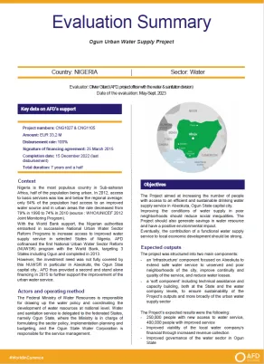 Evaluation summary - Ogun Urban Water Supply Project AFD