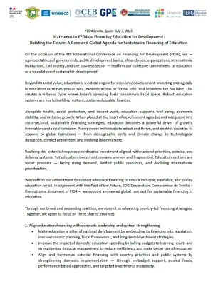 Joint Statement FfD4 Education