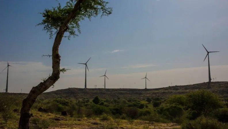 Parc eolien pràs de Jodhpur au Rajasthan