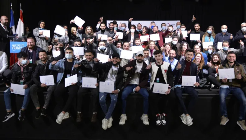 Chantier-école : des jeunes restaurent une maison traditionnelle à Beyrouth touchée par l’explosion du 4 août, AFD-IECD