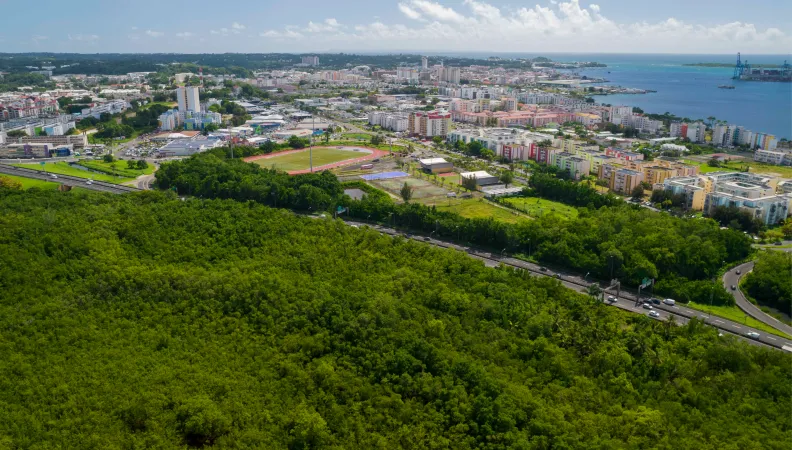 Vue aérienne de Pointe-à-Pitre.