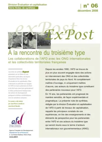 À la rencontre du troisième type. Les collaborations de l’AFD avec les ONG internationales et les collectivités territoriales françaises