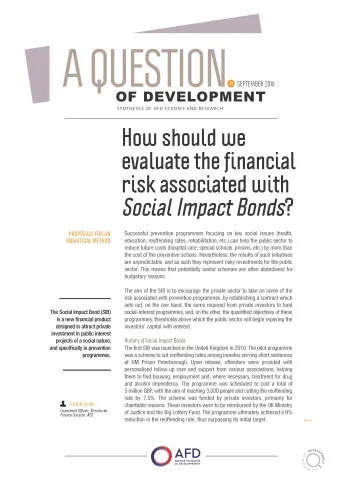 Financial risk and Social Impact Bonds-Sciau-couv