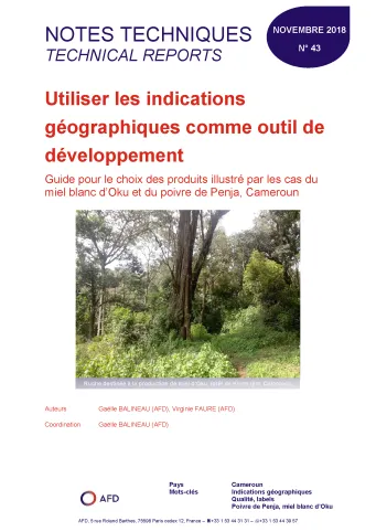 Etude sur les indicateurs géographique des filières « poivre de Penja » et « miel blanc d’Oku »