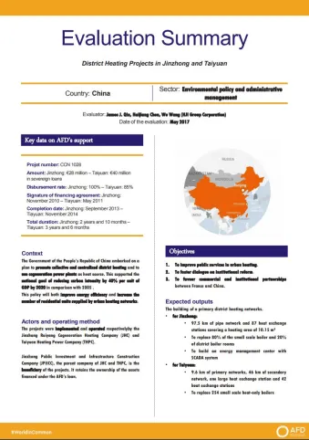 Evaluation Summary - District Heating Projects in Jinzhong and Taiyuan
