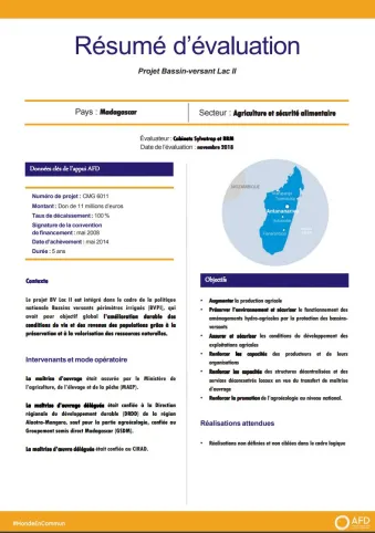Résumé d'évaluation - Projet Bassin-versant Lac II