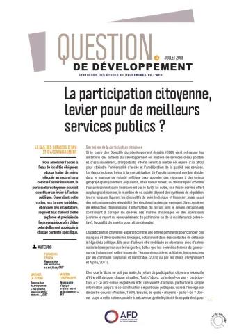 Participation - citoyenne - levier - services publics