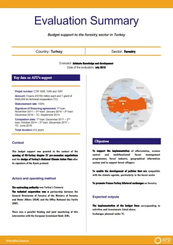 Evaluation Summary - Budget support to the forestry sector in Turkey