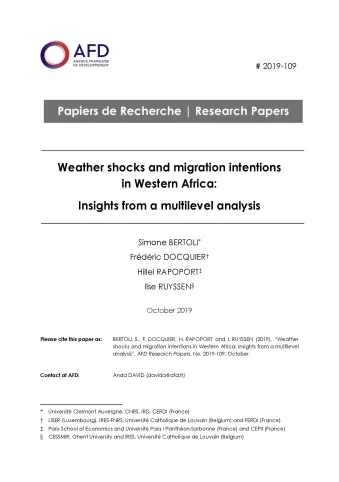 Weather shocks and migration intentions in Western Africa_couv