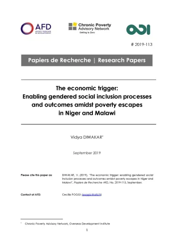 Gendered social inclusion and poverty escapes Niger Malawi_couv