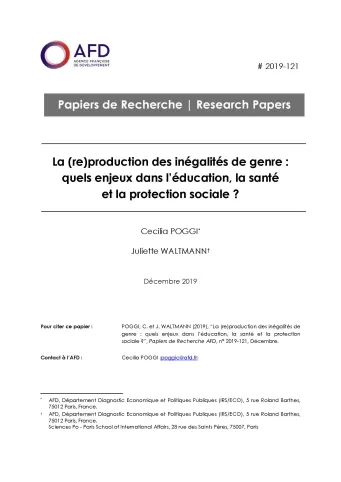 Inégalités de genre, éducation, santé et protection sociale_couv