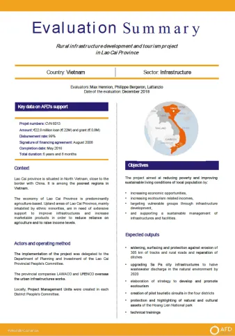 Evaluation summary - Rural infrastructure development and tourism project in Lao Cai Province, Vietnam CVN6013