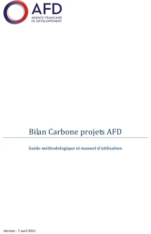 Bilan carbone - Guide méthodologique et manuel d'utilisation