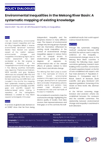 AFD Policy Dialogues - EU-AFD Research Facility on Inequalities