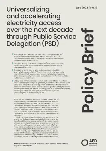 Universalizing and accelerating electricity access through Public Service Delegation