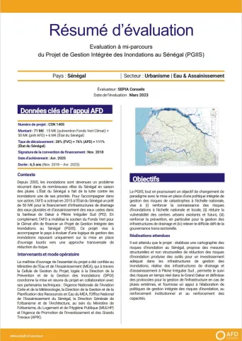 Evaluation à mi-parcours du Projet de Gestion Intégrée des Inondations au Sénégal (PGIIS)