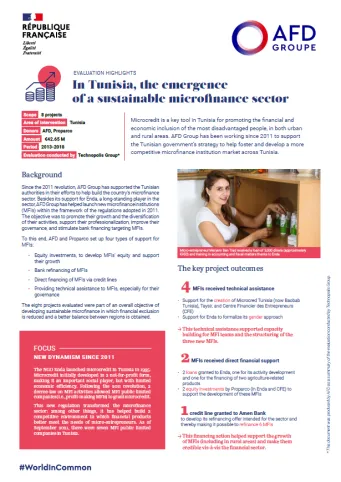 Vignette Histoire d'évaluation microfinance Tunisie_EN