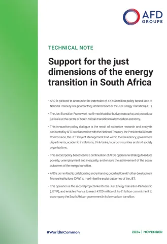 Support for the just dimensions of the energy transition in South Africa