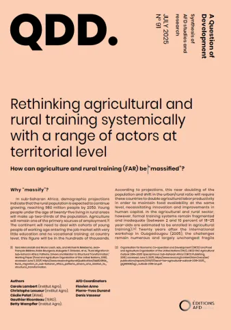 QDD N°91 : Rethinking agricultural and rural training systemically with a range of actors at territorial level