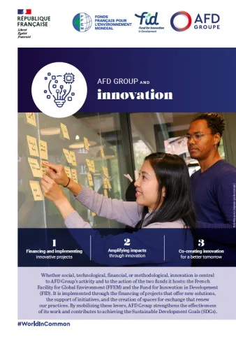 Cover of the "AFD Group and innovation" brochure