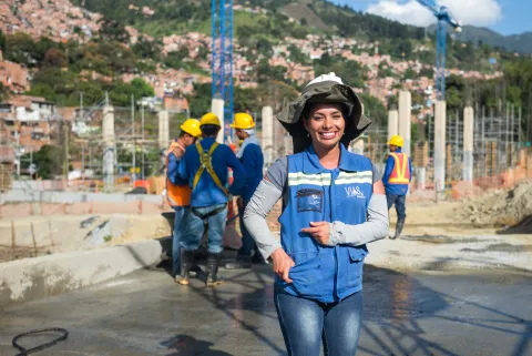 Colombie Femme chantier