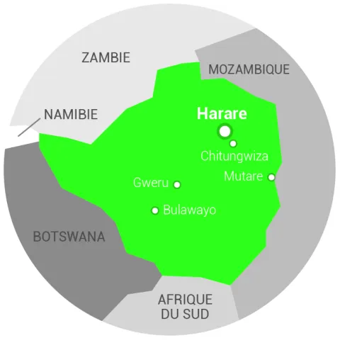 Carte Zimbabwe