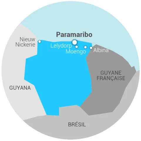 Carte Suriname