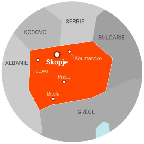 Carte Macédoine du Nord